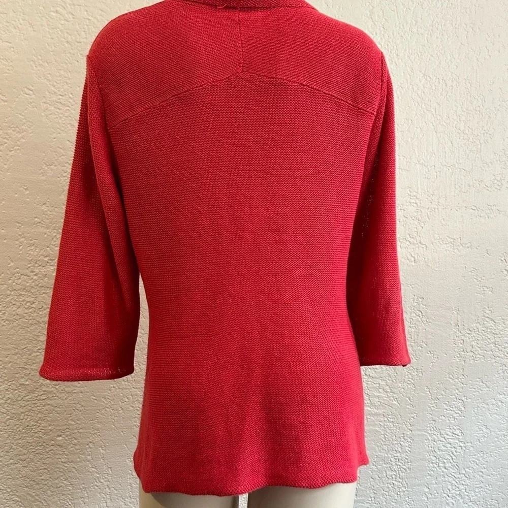Eileen Fisher 100% hemp coral color  cardigan MED
